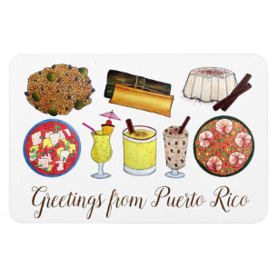 Magnet Flexible Salutations de Porto Rico Carribean Island Foods