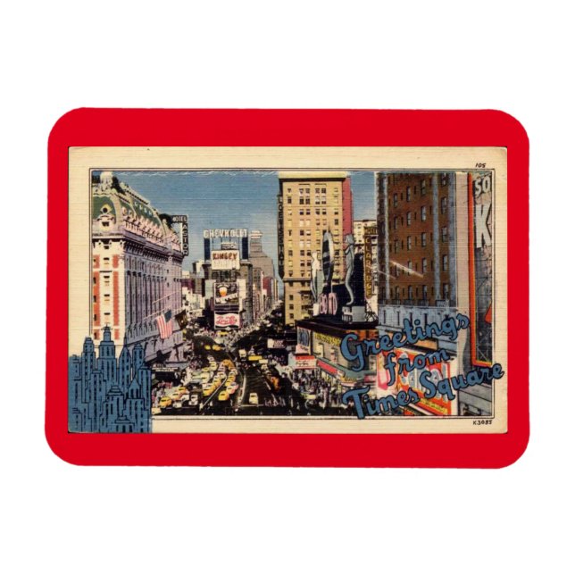 Magnet Flexible Salutations de Times Carré, Vintage (Horizontal)