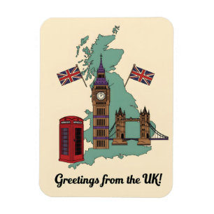 Magnet Flexible Salutations du Royaume-Uni British Landmarks Trave
