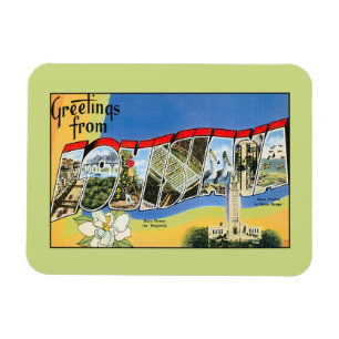Magnet Flexible Salutations vintages de Louisiane