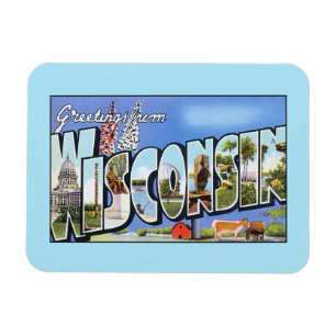 Magnet Flexible Salutations vintages du Wisconsin