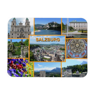 Magnet Flexible Salzbourg Austria Photo Mosaic Sightseeing Places