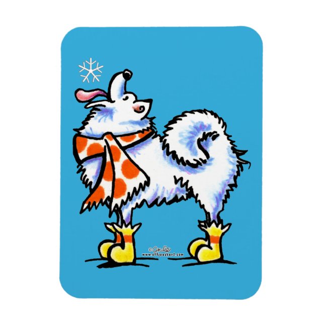 Magnet Flexible Samoyo American Eskimo Dog Snowflake (Vertical)