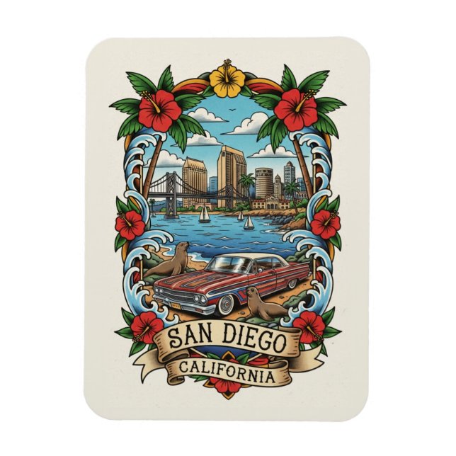Magnet Flexible San Diego Californie (Vertical)