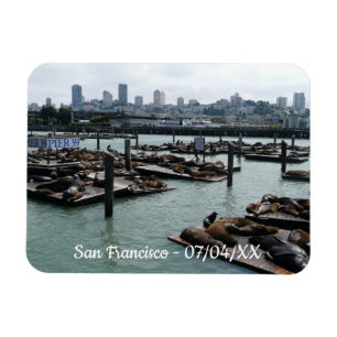 Magnet Flexible San Francisco et Pier 39 Sea Lions City Skyline