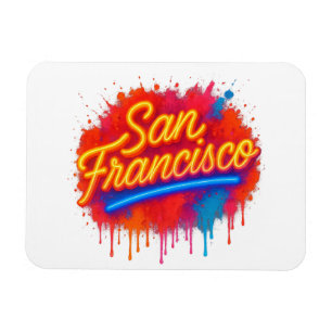 Magnet Flexible San Francisco Neon Splash Street Art T-Shirt