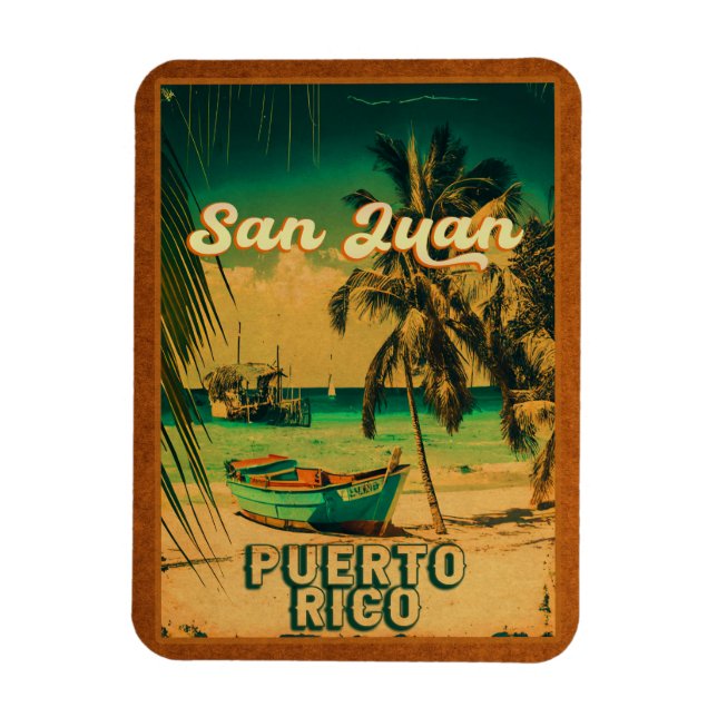 Magnet Flexible San Juan Porto Rico Palm Tree Souvenirs 60s (Vertical)