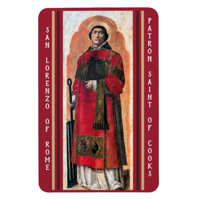 Magnet Flexible San Lorenzo Lawrence Rome, Patron Saint des Cooks (Vertical)