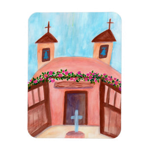Magnet Flexible Sanctuario de Chimayo Watercolor New Mexico