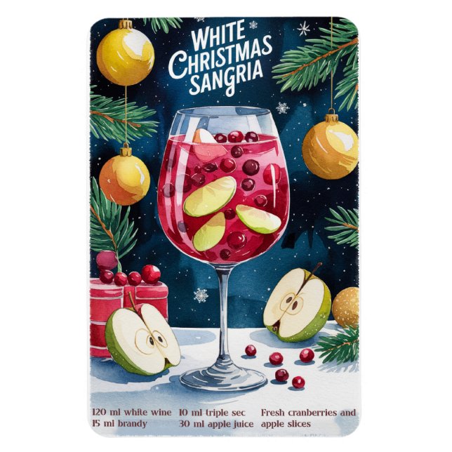 Magnet Flexible Sangria de Noël blanc (Vertical)