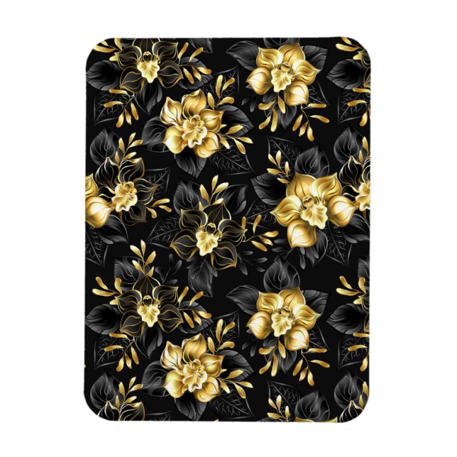 Magnet Flexible Sans couture avec orchidées de bijoux (Vertical)