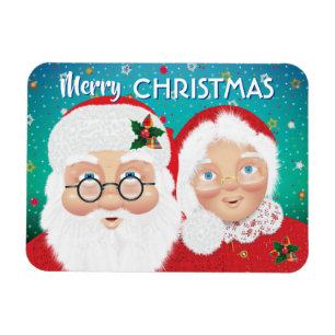Magnet Flexible Santa and Mrs Claus Christmas Holiday