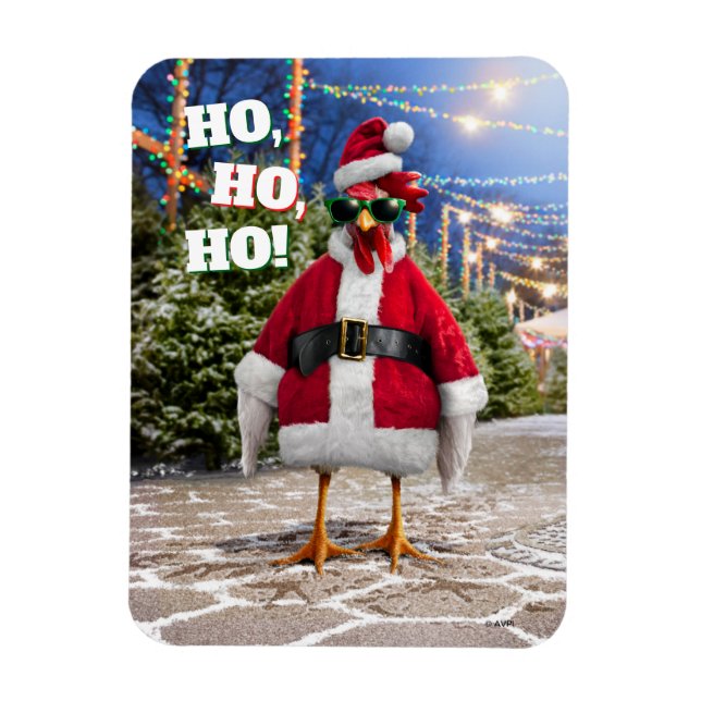Magnet Flexible Santa Chicken (Vertical)