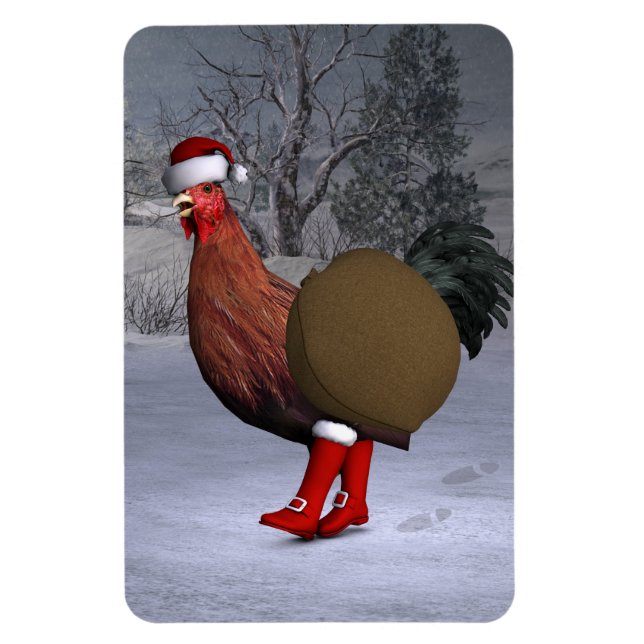 Magnet Flexible Santa Claus au coq Brown (Vertical)