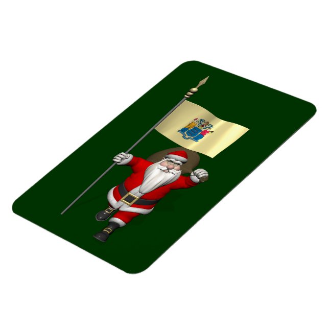 Magnet Flexible Santa Claus Avec L'Enseigne Du New Jersey (Côté Gauche)