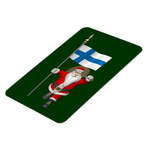 Magnet Flexible Santa Claus Avec L'Enseigne Finlande