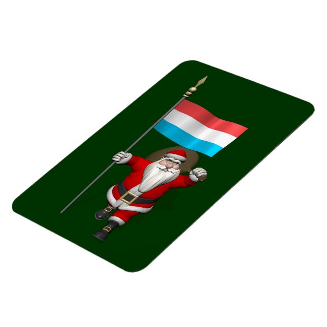 Magnet Flexible Santa Claus With Ensign Of Luxembourg (Côté Gauche)
