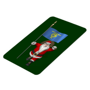 Magnet Flexible Santa Claus with Ensign of Oregon