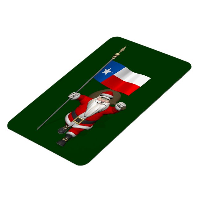 Magnet Flexible Santa Claus with Ensign Of Texas (Côté Gauche)