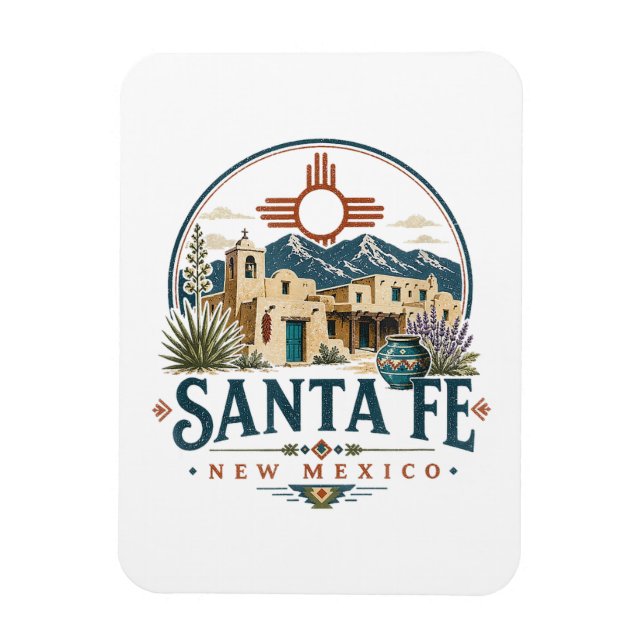 Magnet Flexible Santa Fe Nouveau-Mexique Architecture Adobe Sud-Ou (Vertical)
