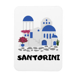 Magnet Flexible Santorin Grèce Architecture Photo Vintage
