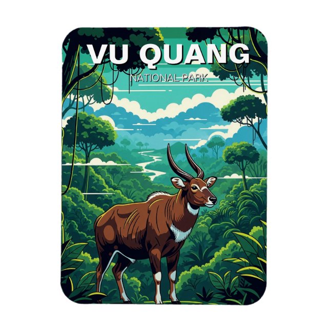 Magnet Flexible Saola in Vu Quang National Park Vietnam Travel (Vertical)