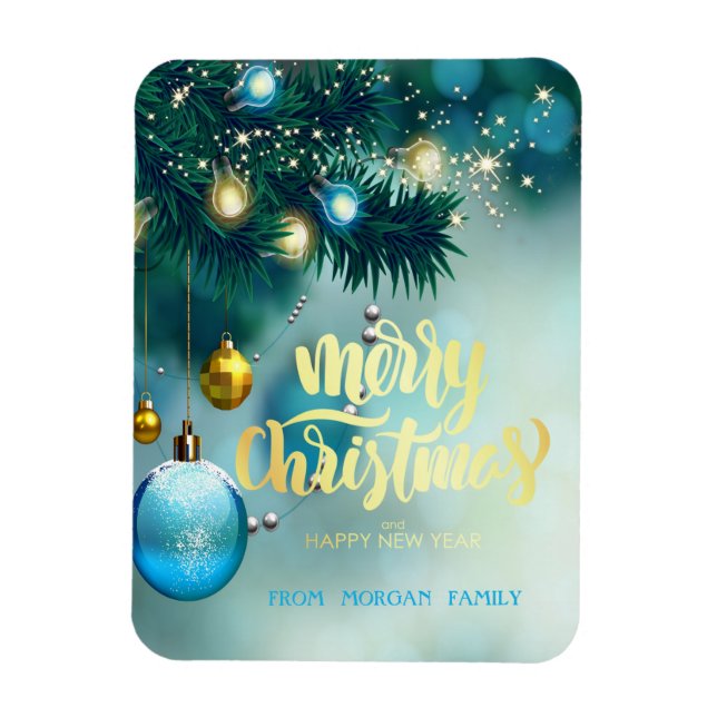 Magnet Flexible Sapin de Noël élégant, Boules, Étoiles Fêtes (Vertical)