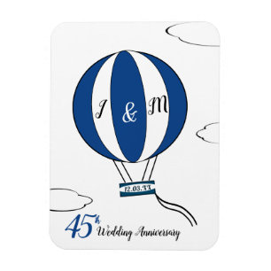 Magnet Flexible Sapphire 45th wedding anniversary hot air balloon