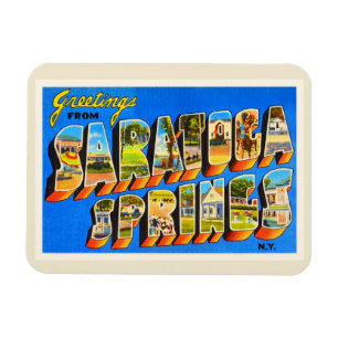 Magnet Flexible Saratoga Springs New York NY Vieux souvenir de voy