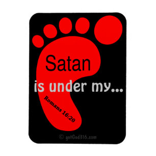 Magnet Flexible Satan Sous Mes Pieds gotGod316.com Pied Rouge