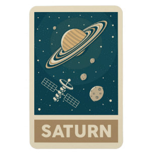 Magnet Flexible Saturn Retro Galaxy Satellite