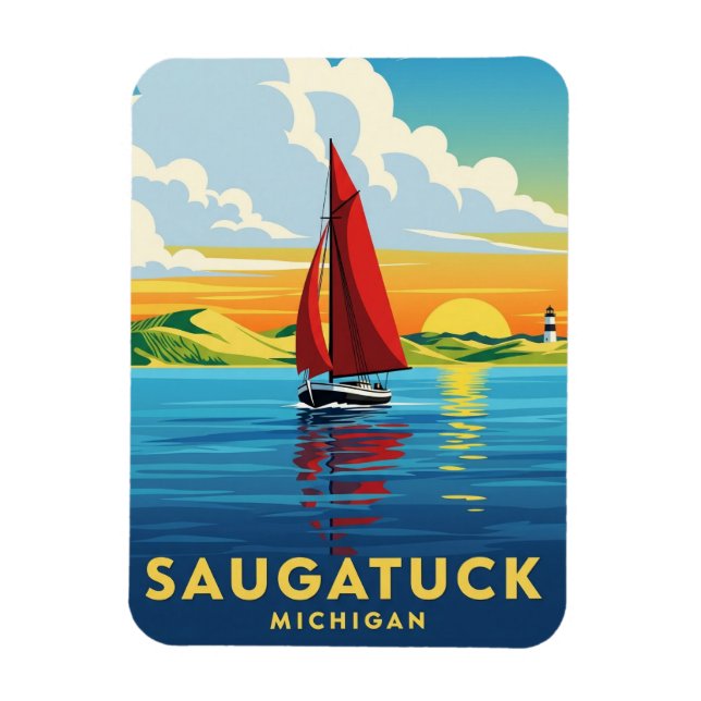Magnet Flexible Saugatuck Voilier Michigan Travel (Vertical)