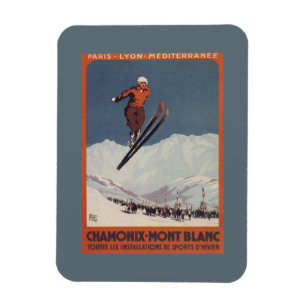 Magnet Flexible Saut à skis - affiche olympique de promo de PLM