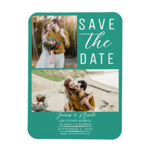 Magnet Flexible Sauvegarde de photos sarcelle 2 mariage à la date