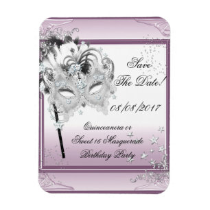 Magnet Flexible Sauvegarder la date Quinceanera Sweet 16 Mascarade