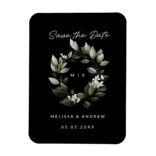Magnet Flexible Sauvegarder la date verte Wreath