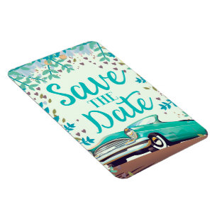 Magnet Flexible Sauver la date vintage voiture classique vintage.