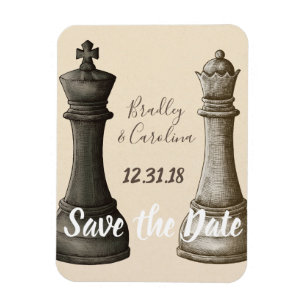 Magnet Flexible Sauvez la date Chess King Queen