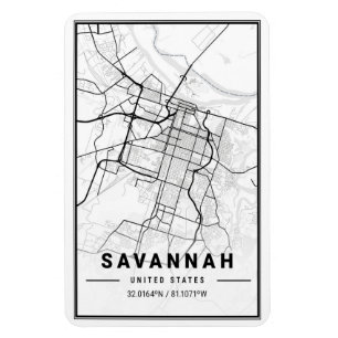Magnet Flexible Savannah Georgia USA Plan de la ville de voyage