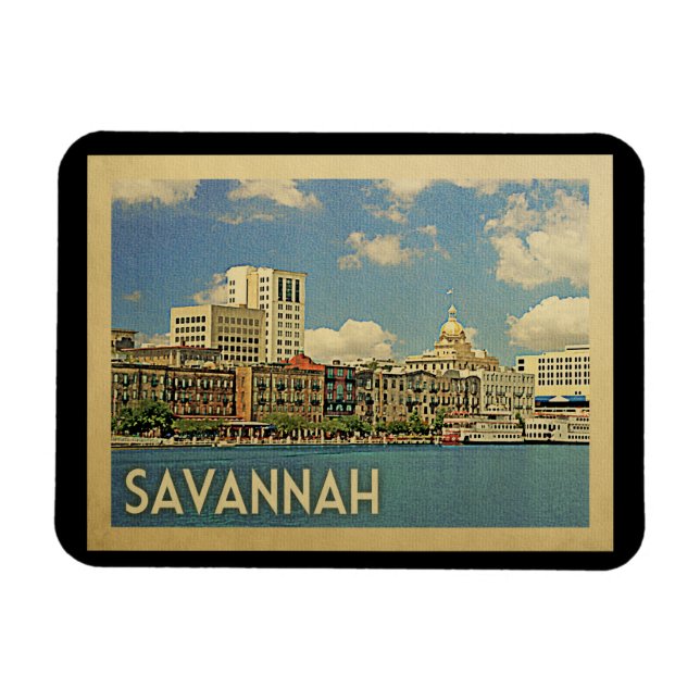 Magnet Flexible Savannah Georgia Vintage voyage (Horizontal)