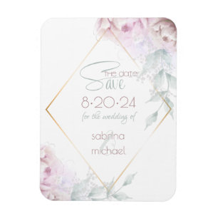 Magnet Flexible Save the date Peine d'aquarelle à crème blanche