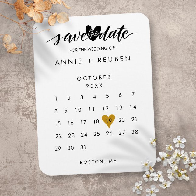 Magnet Flexible Save the Date Stylish Chic Calendar (Save the Date Stylish Chic Calendar Magnet)