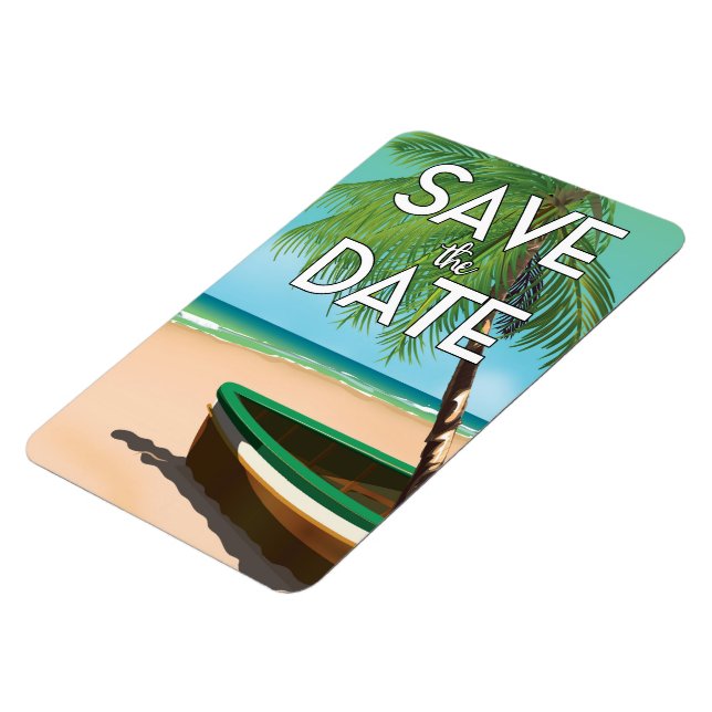 Magnet Flexible Save the Date vintage fishing boat (Côté Gauche)
