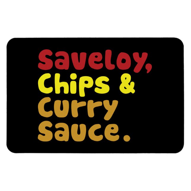 Magnet Flexible Saveloy, chips & Curry Sauce. (Horizontal)