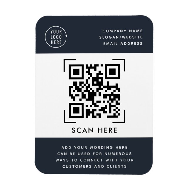 Magnet Flexible Scan de code QR | Logo commercial promotionnel  (Vertical)