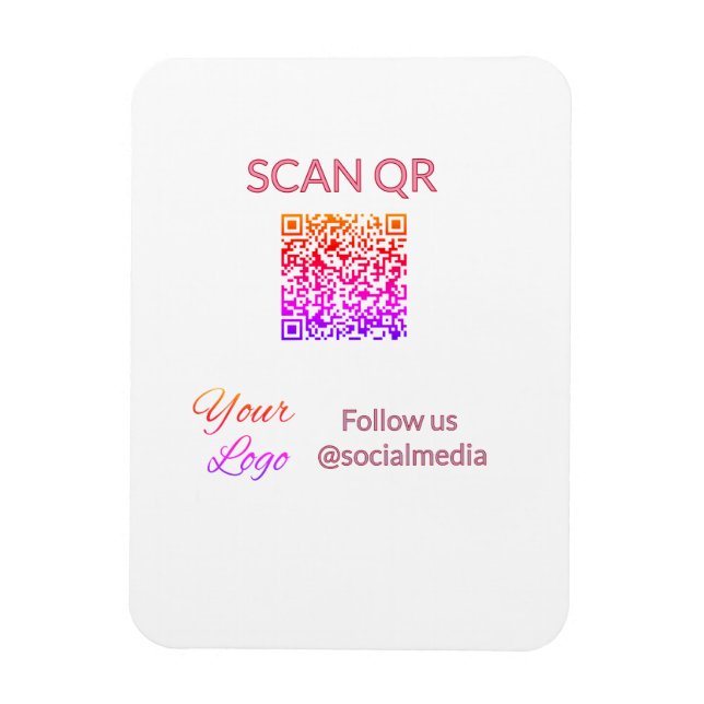 Magnet Flexible Scanner pour afficher le menu restaurant hôtel QR  (Vertical)