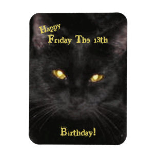 Magnet Flexible Scary Black Cat Anniversaire vendredi le 13