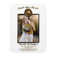 Sceau de cire doré foncé Photo mariage Date à rete