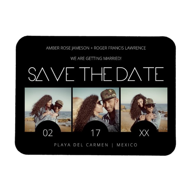 Magnet Flexible Scénario moderne Élégant Romantique Trois Photos E (Horizontal)