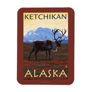 Magnet Flexible Scène Caribou - Ketchikan, Alaska
